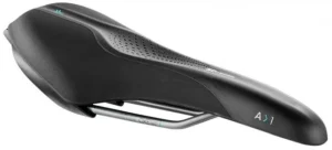 Сідло Selle Royal SCIENTIA A1 Athletic, 3D skingel, оббивка Black gummy / Black mokka, 289х127мм, 380г, рейли сталь + Curva suspension, unisex, чорне