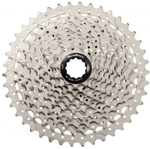 Касета 10-k 11-40T SUN RACE MTB MS2 алюмінієвий павук, Metallic Silver